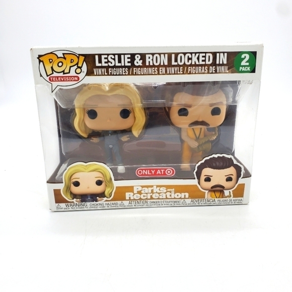 Funko Pop Parks And Rec Leslie Knope & Ron Swanson Locked In 2-Pack Target Excl - Picture 1 of 9